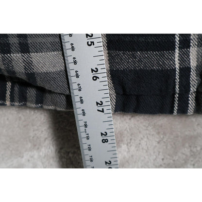 Dickies Jacket Mens Medium Black Gray Plaid Flannel Hooded Insulated Workwear