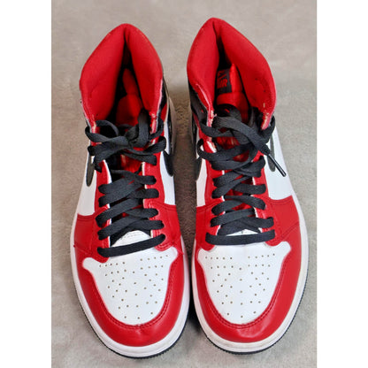 Nike Air Jordan 1 Shoes Mens Size 7 Red White Black Satin Snake CD0461-601
