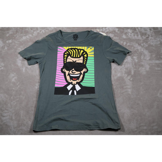 J Pierce by Voiz Shirt Mens Medium Pink Green Graphic Art Tee Pop Cartoon Design