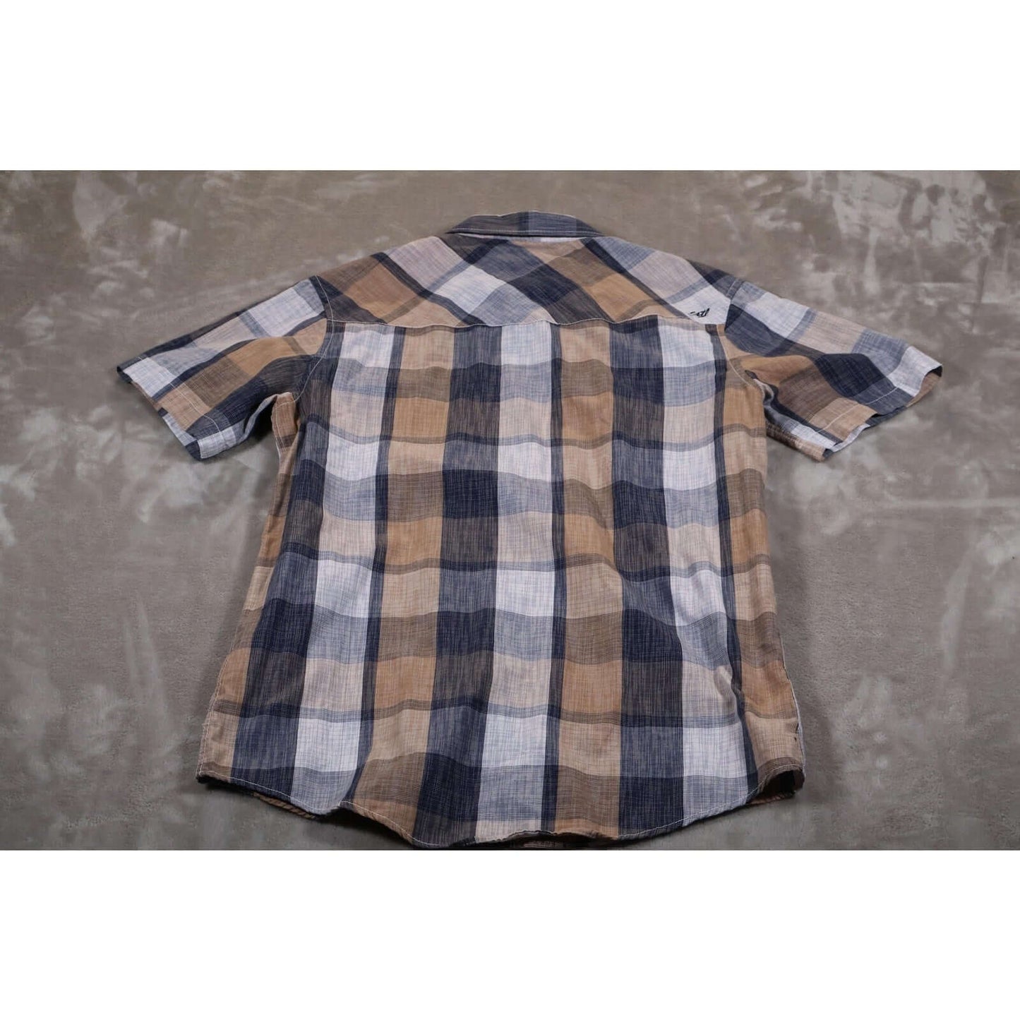 Coastal Shirt Mens Medium Plaid Short Sleeve Western Pearl Snap Casual