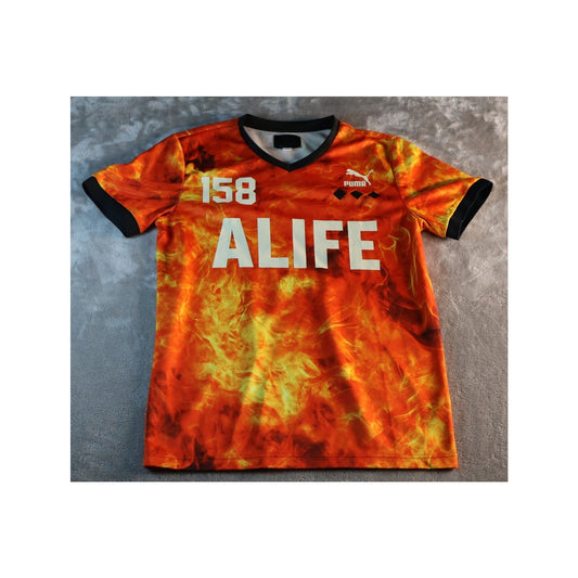Puma Alife Shirt Mens Small Orange Flame Soccer Jersey DryCell 158 Streetwear
