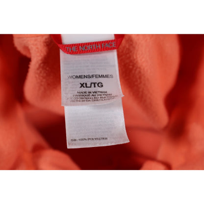 North Face Pullover Womens XL Orange Fleece Half Zip Outdoor Hiking Lightweight