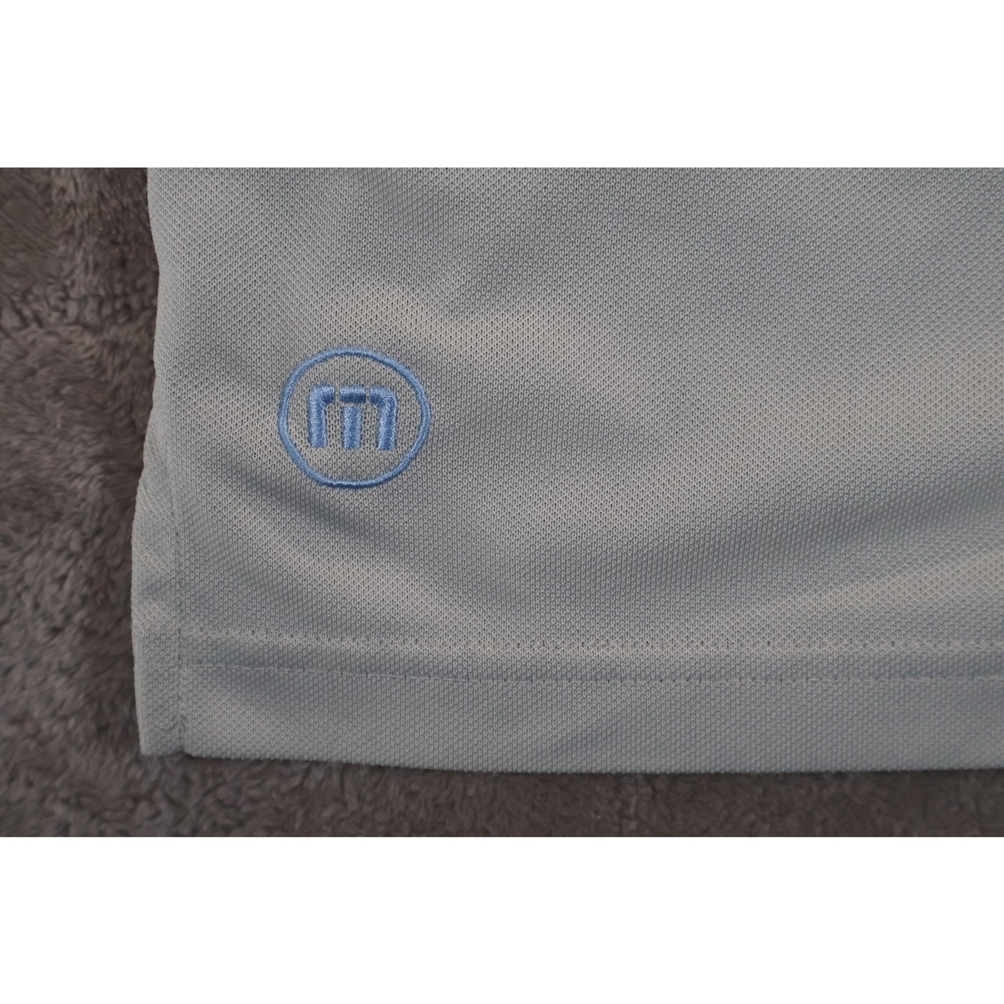 Travis Mathew Polo Shirt Mens 2XL Blue Gray Colorblock Golf Athletic Performance