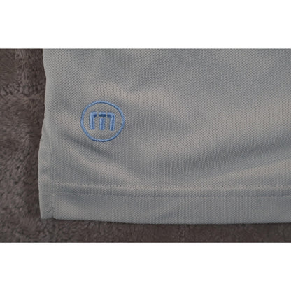 Travis Mathew Polo Shirt Mens 2XL Blue Gray Colorblock Golf Athletic Performance