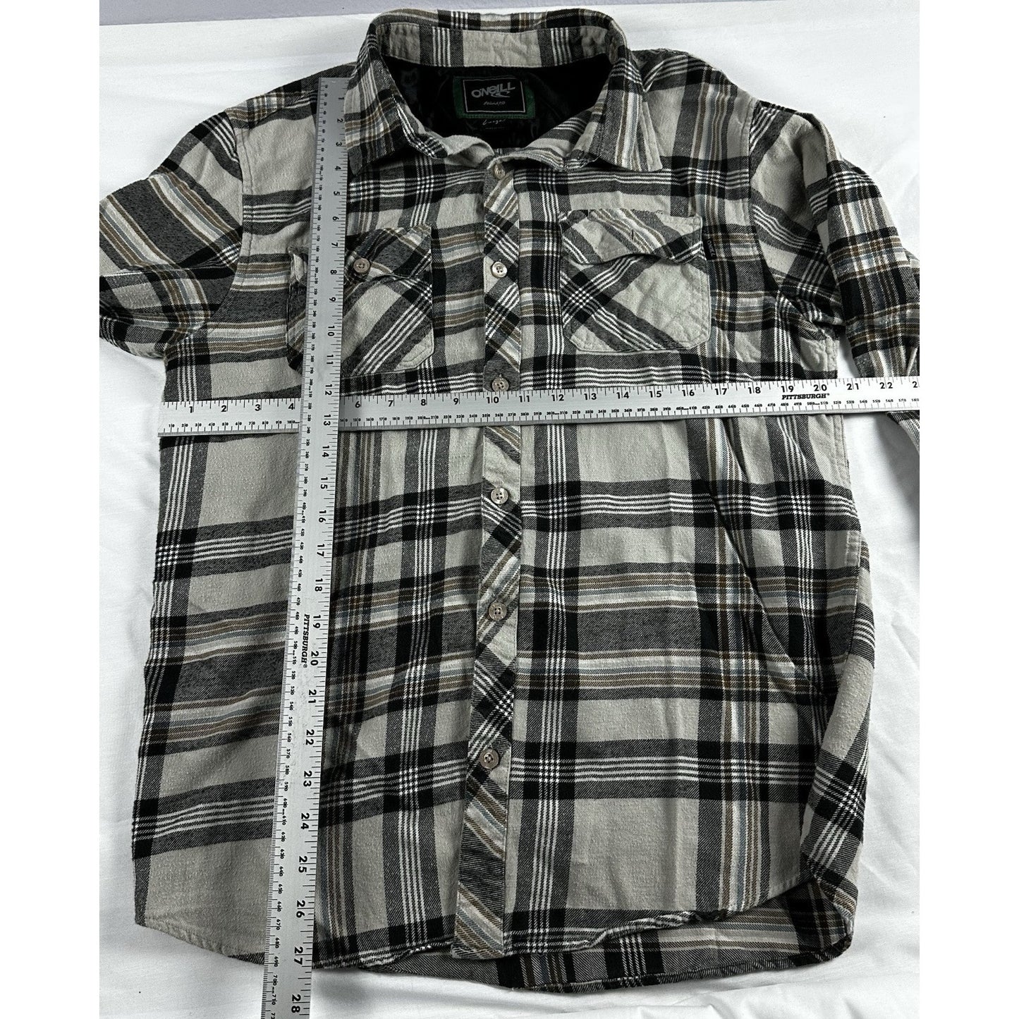 O'Neill Flannel Shirt - Men's Large - Grey Brown Plaid