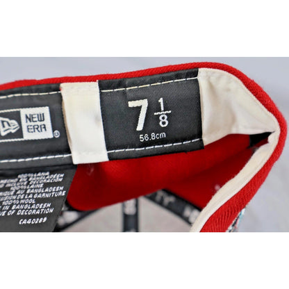 Vintage Florida Marlins Hat Cap Fitted Mens 7 1/8 Red MLB Baseball New Era 90s