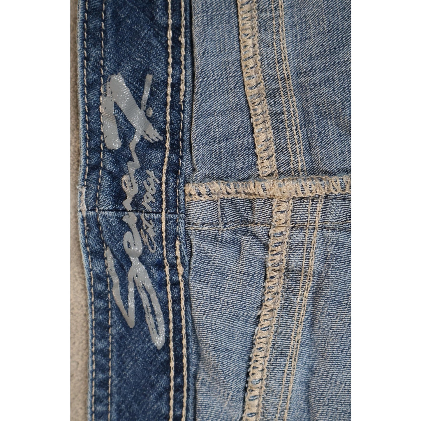 Seven7 Luxe Jeans Womens 20 Blue Straight Leg Denim Stretch Classic Pockets