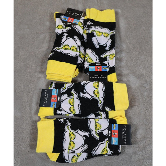 Friends TV Show Socks Mens Size 10-13 Crew Turkey Sunglasses Novelty Gift Set 4