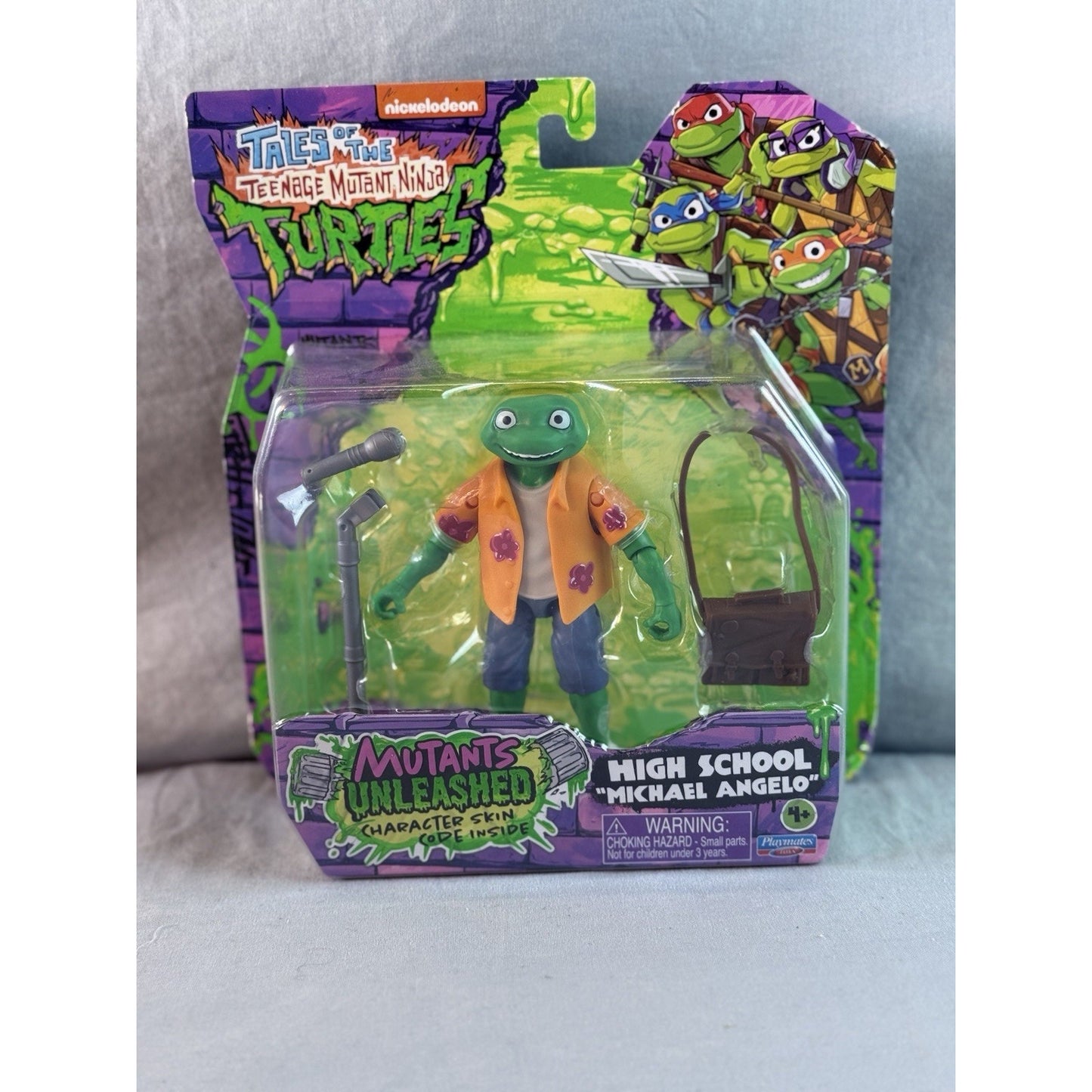 TMNT Mutants Unleashed High School Raphael Mikey Crabapult Lot of 3.