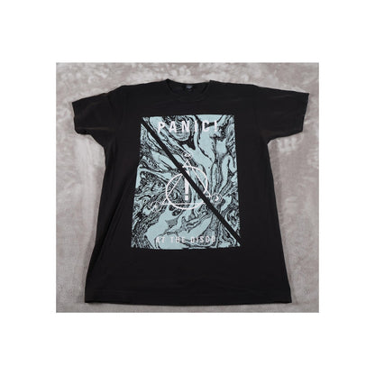 Panic At The Disco Shirt Mens Medium Black Blue Marble Graphic Band Tee Music