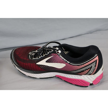Brooks Ghost 10 Shoes Womens Size 7.5 Pink Black White Running Athletic Sneakers