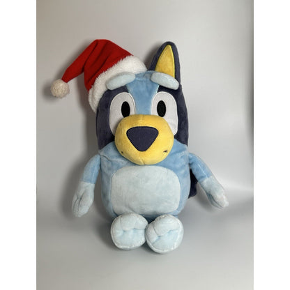 Bluey Plush 16" Christmas Holiday Dog with Santa Hat