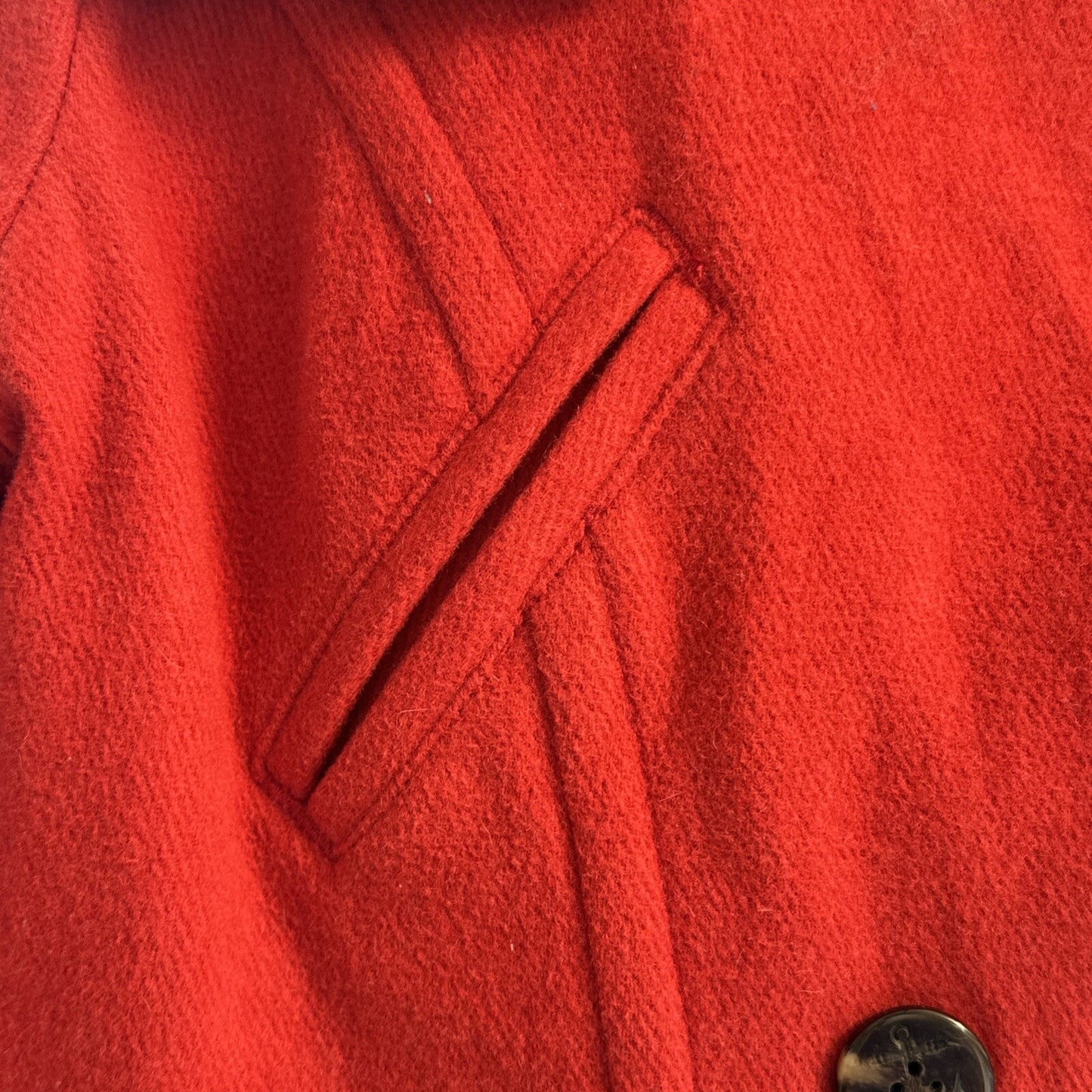 American Eagle Women's Red Wool Blend Pea Coat - Size Medium