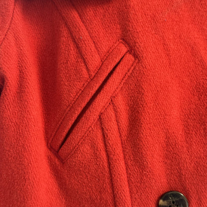 American Eagle Women's Red Wool Blend Pea Coat - Size Medium