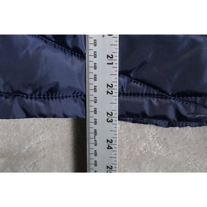 US Polo Assn Jacket Womens Small Blue Gray Hooded Faux Fur Zip Knit Sleeves Warm