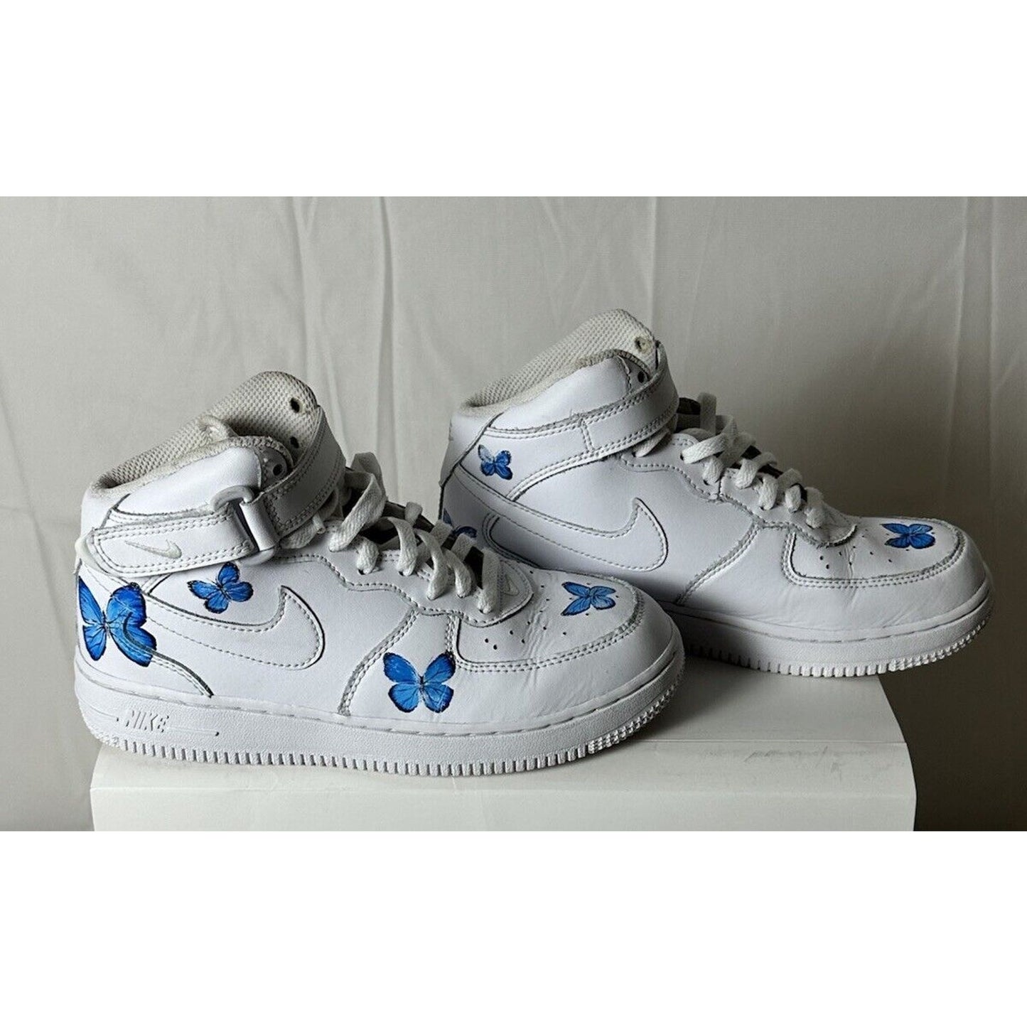 Custom Blue Air Force 1 High Top Sneakers