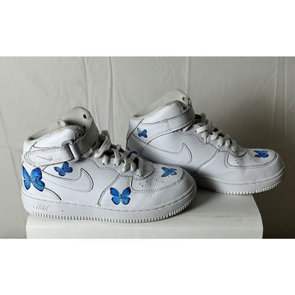 Custom Blue Air Force 1 High Top Sneakers