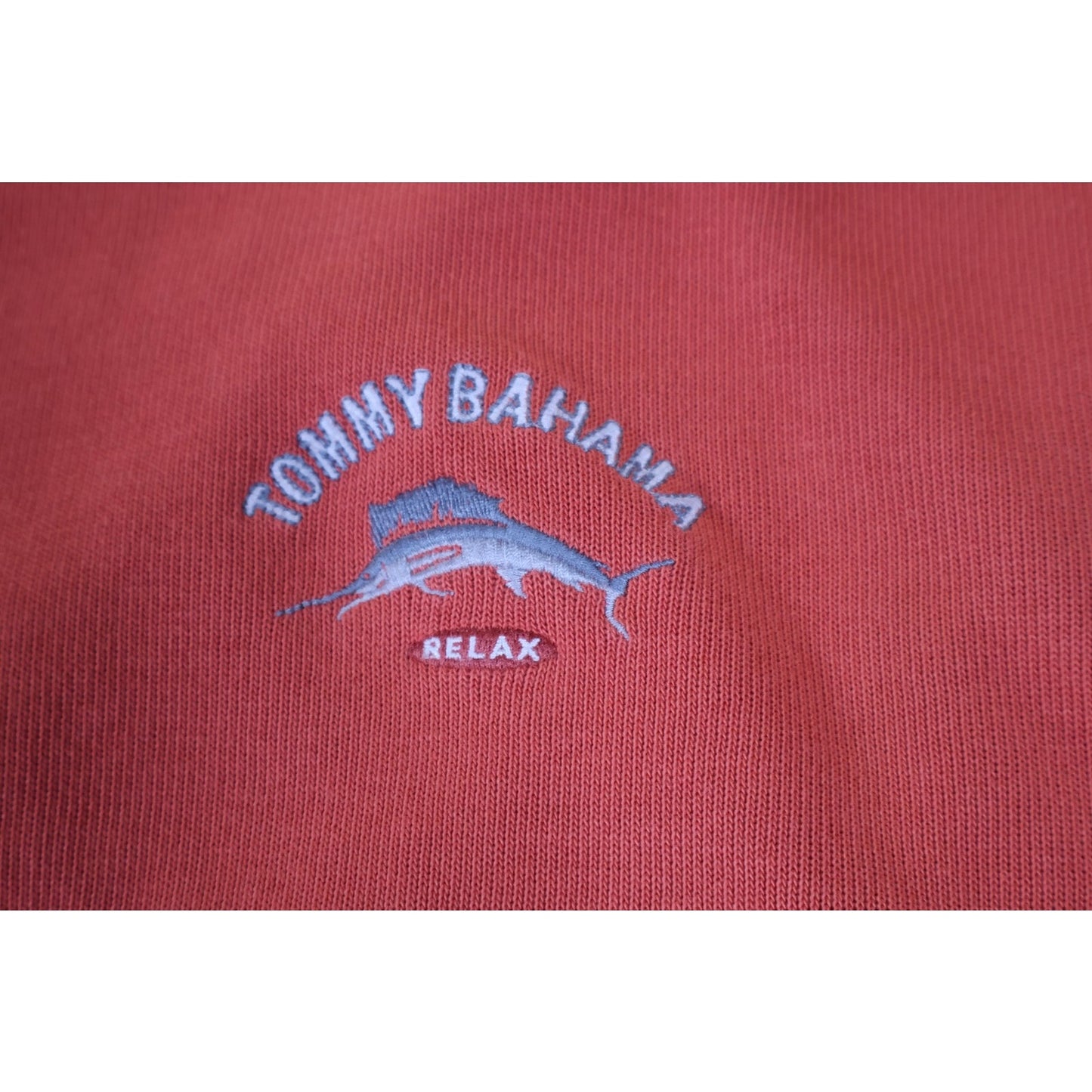 Tommy Bahama Sweater Mens 2XL Red Quarter Zip Pullover Relax Marlin Embroidered