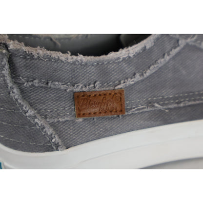 Blowfish Malibu Shoes Womens Size 6.5 Sweet Grey Canvas Vegan Slip On Distressed