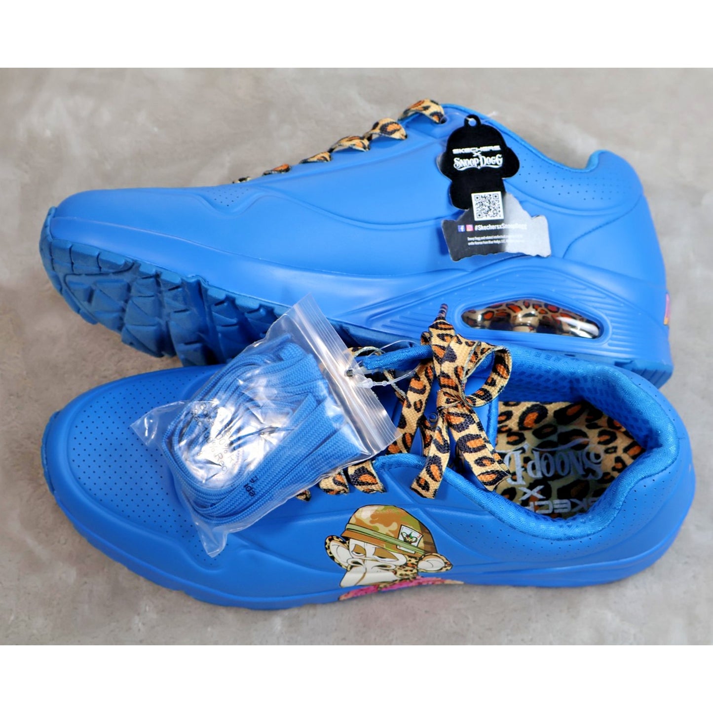 Skechers Dr Bombay Shoes Mens Size 9 Blue Snoop Dogg Collab Leopard Laces