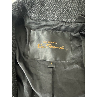 Ben Sherman Military Utility Wool Blend women Jacket Herringbone Field Barn Chore SM