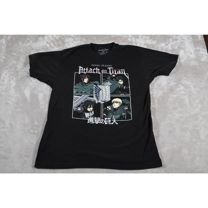 Attack On Titan Shirt Mens Large Black Final Season Anime Manga Tee Funimation
