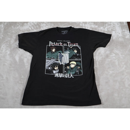 Attack On Titan Shirt Mens Large Black Final Season Anime Manga Tee Funimation