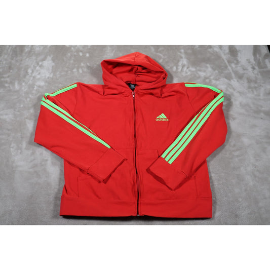 Adidas Tracksuit Boys Red Green Stripe Hoodie Joggers Athletic Set 2 Piece