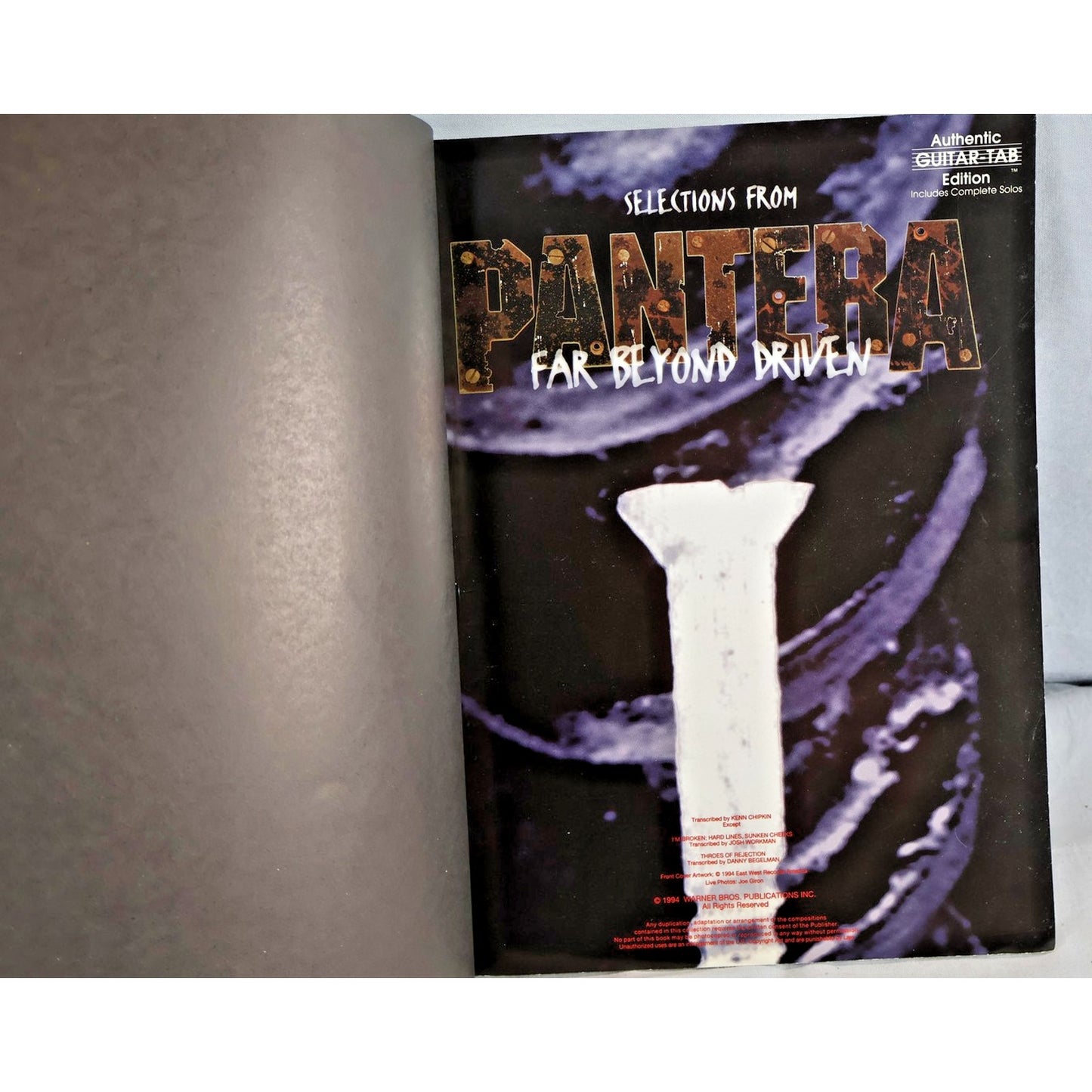Vintage Pantera Far Beyond Driven Guitar Tab Songbook 1994 Authentic Edition