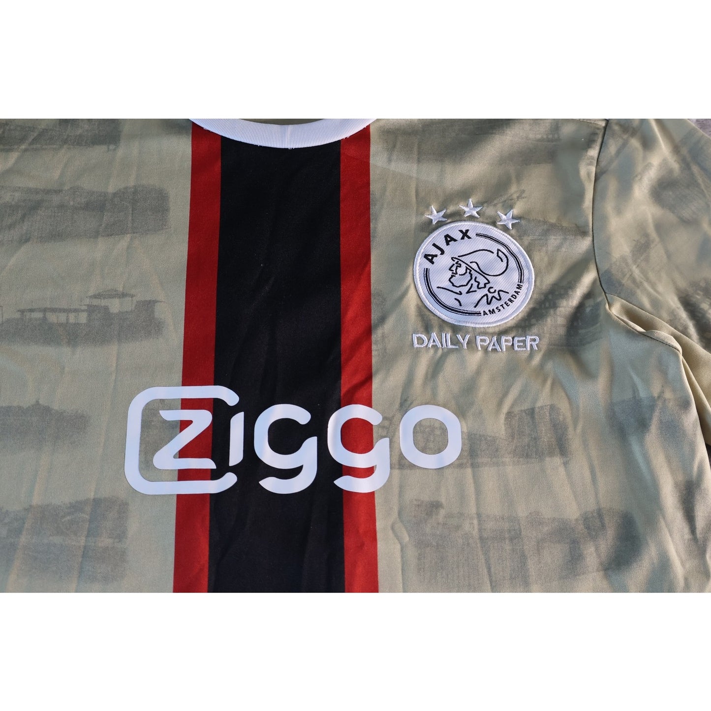 Ajax Amsterdam Shirt Mens XL Daily Paper Ziggo Soccer Jersey 3 Stars Football
