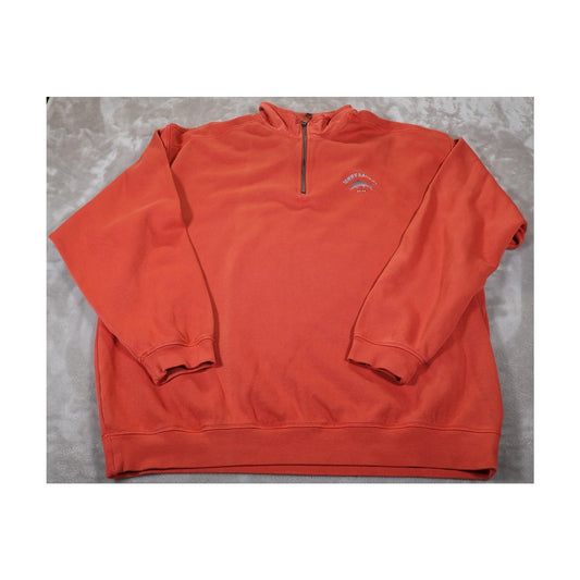 Tommy Bahama Sweater Mens 2XL Red Quarter Zip Pullover Relax Marlin Embroidered