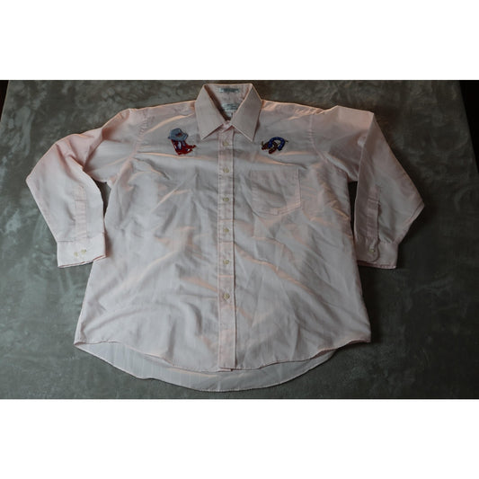 Van Heusen Shirt Mens 16.5 Long Sleeve Western Embroidered Cowboy Boots Horsesho