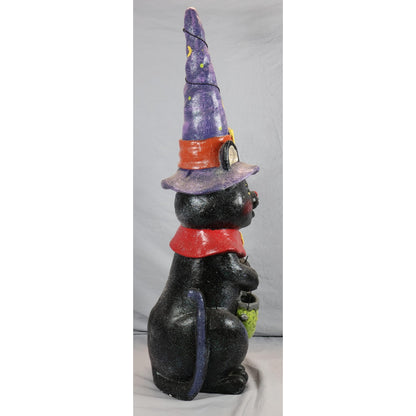 30” Resin Black Cat Witch & Ghost Halloween Figure Indoor Outdoor Decor Costco