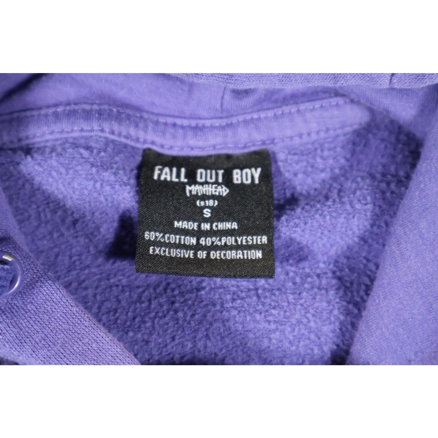 Fall Out Boy Hoodie Mens Small Purple Young & Menace MANIA Album Tour Pullover
