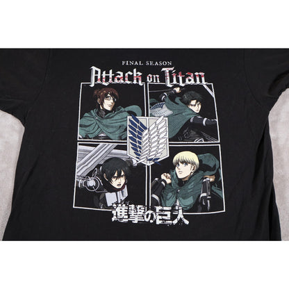 Attack On Titan Shirt Mens Large Black Final Season Anime Manga Tee Funimation