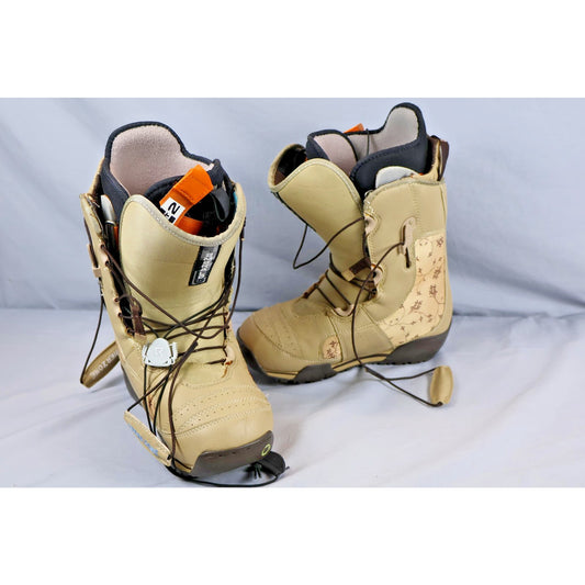 Burton Emerald Women's Snowboard Boots US 6 Tan Floral Lower Zone Lacing System