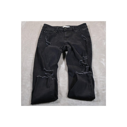 KanCan Jeans Womens 7 27 Black Distressed Ripped Denim Skinny Stretch KC5052BK