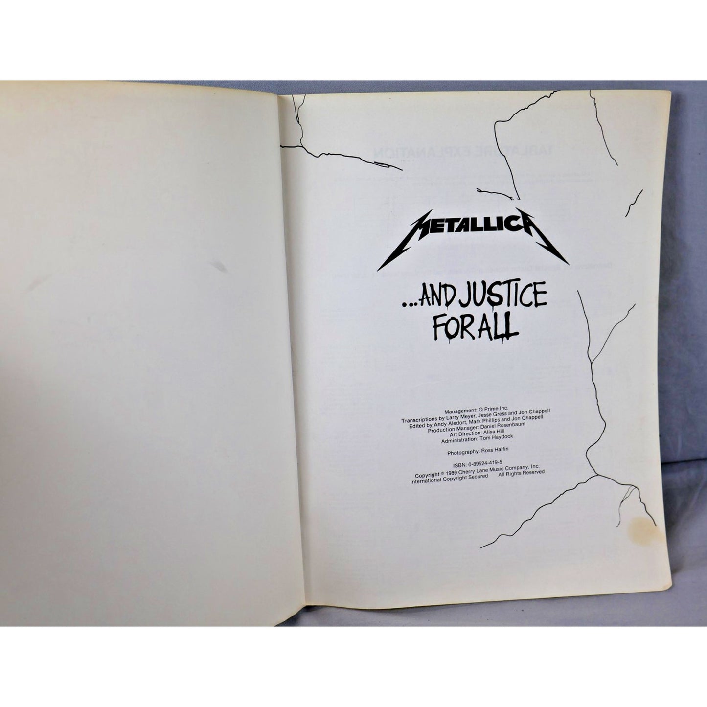 Vintage 1989 Metallica And Justice For All Guitar Tab Songbook Full Album