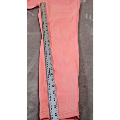 Tommy Hilfiger Skinny Ankle Crop Jeans Womens 6 Pink Zip Hem Stretch Pants Denim