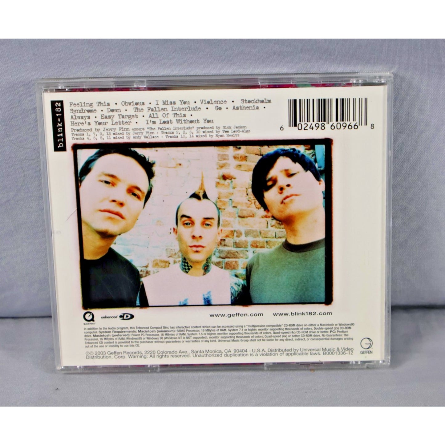 Blink-182 CD Self-Titled 2003 Pop Punk Album Geffen Records Rock Music Enhanced
