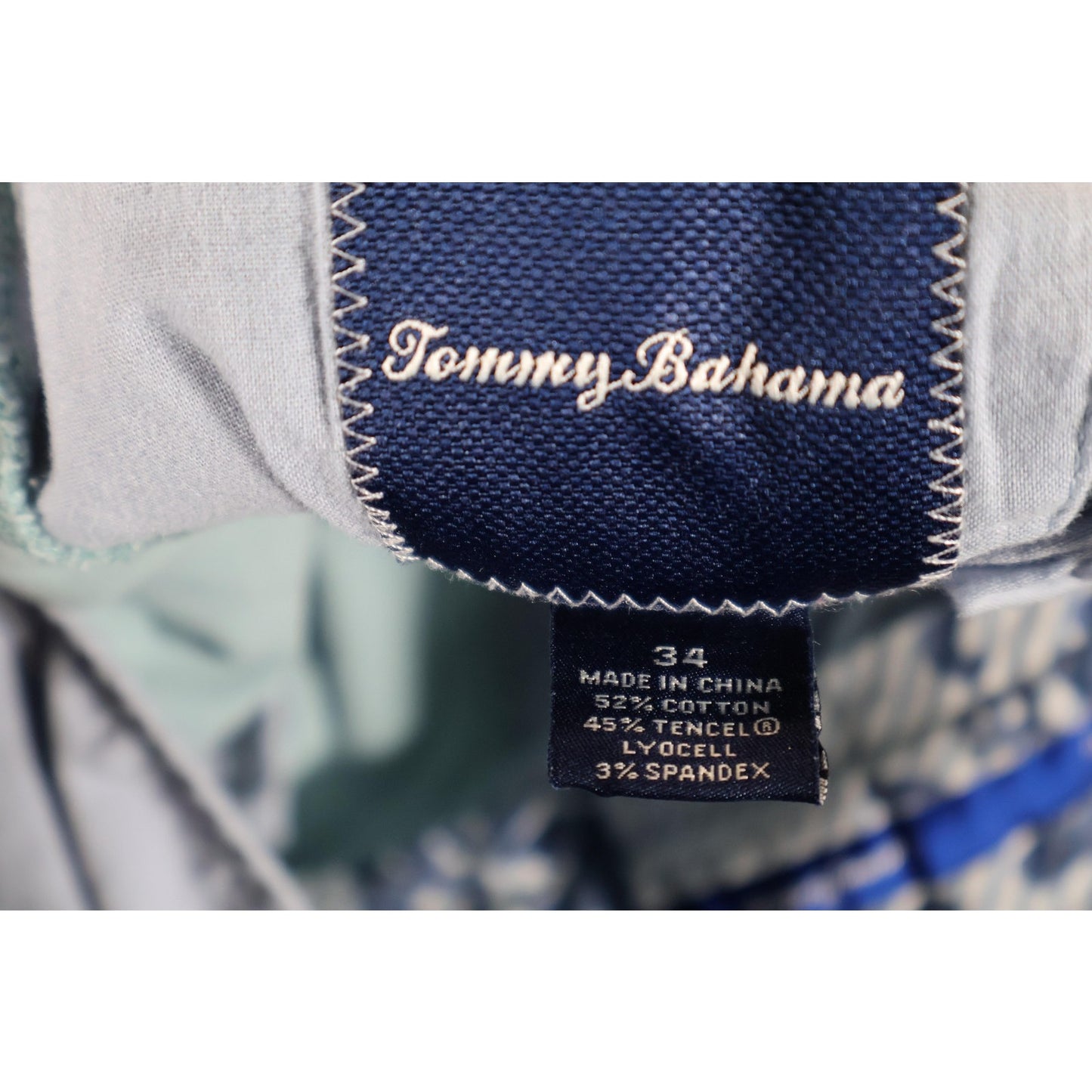 Tommy Bahama Shorts Mens 34 Blue Stretch Cotton Tencel Casual Chino Summer Golf