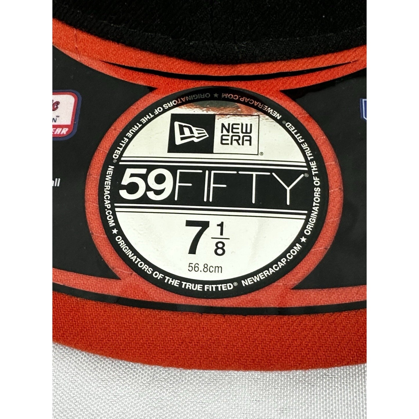 Baltimore Orioles MLB Black Hat/Cap Orange Bill New Era 59 Fifty Fitted 7 3/8