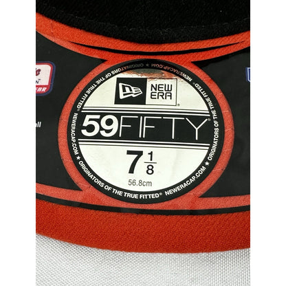 Baltimore Orioles MLB Black Hat/Cap Orange Bill New Era 59 Fifty Fitted 7 3/8