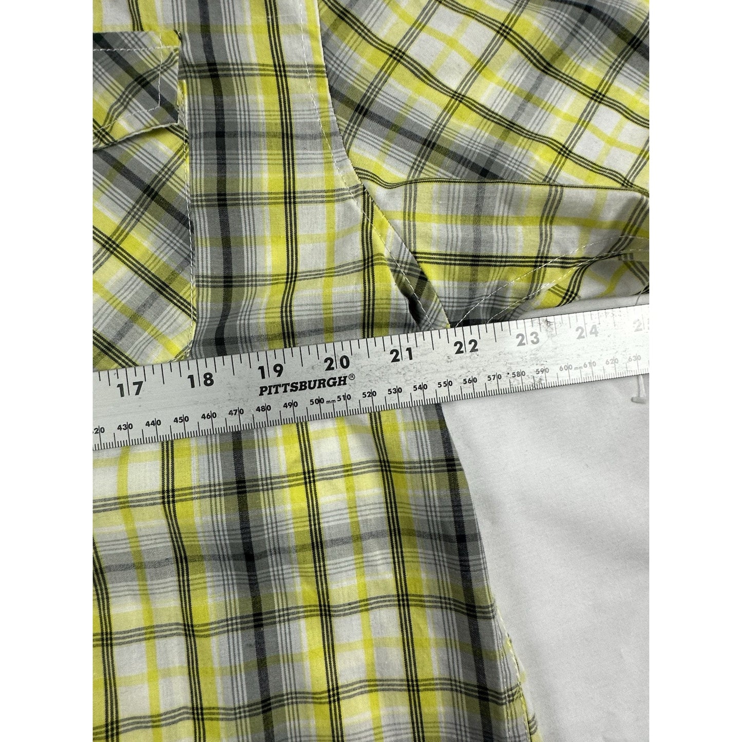 Zoo York Yellow & Black Plaid Button Up Pocket Classy XLarge Shirt Buisness