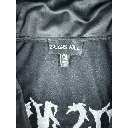 Dolls Kill Frizzy Happy Face Black White Zip Up Jacket Size XXL