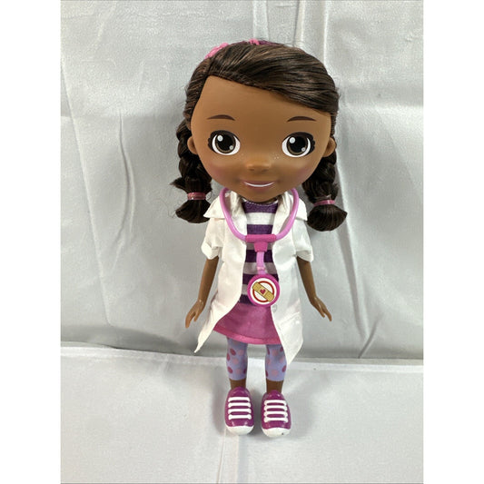 Just Play Doc McStuffins Talking Doll Doctor White Coat w Stethoscope 12" Works