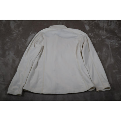 North Face Fleece Jacket Womens Large White Full Zip Outdoor Winter Coat Warm