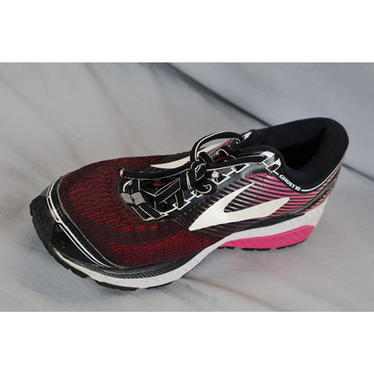Brooks Ghost 10 Shoes Womens Size 7.5 Pink Black White Running Athletic Sneakers