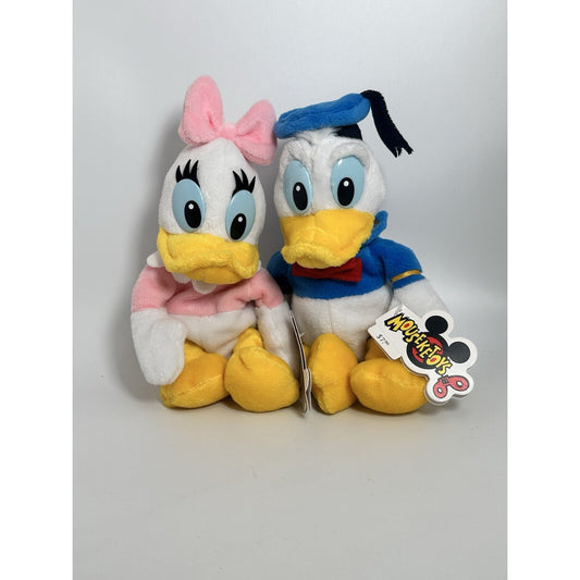 Donald Duck & Daisy 8” Bean Bag plush Mouseketoys New With Tags Vintage Disney
