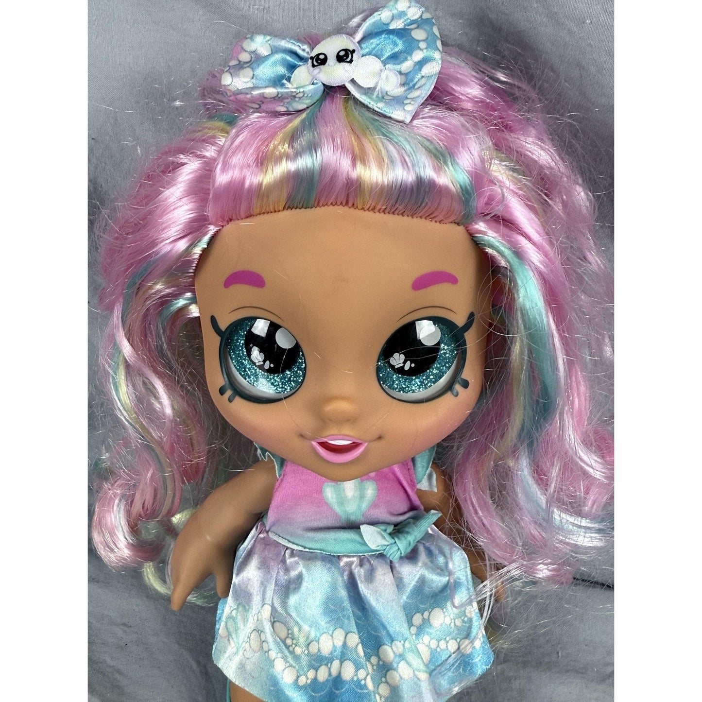 Mermaid Theme Fashion Doll Pastel Pink Hair Glitter Eyes Octopus Bow Shoes Cute